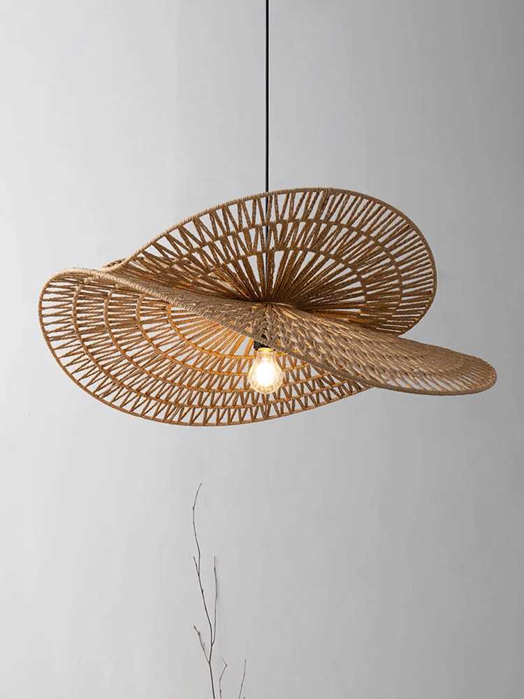 Wabi Sabi Pendant Light Retro handmade rattan lamp Creative Hemp Rope woven lightshade dining room lighting Loft farmhouse light XJ2500613