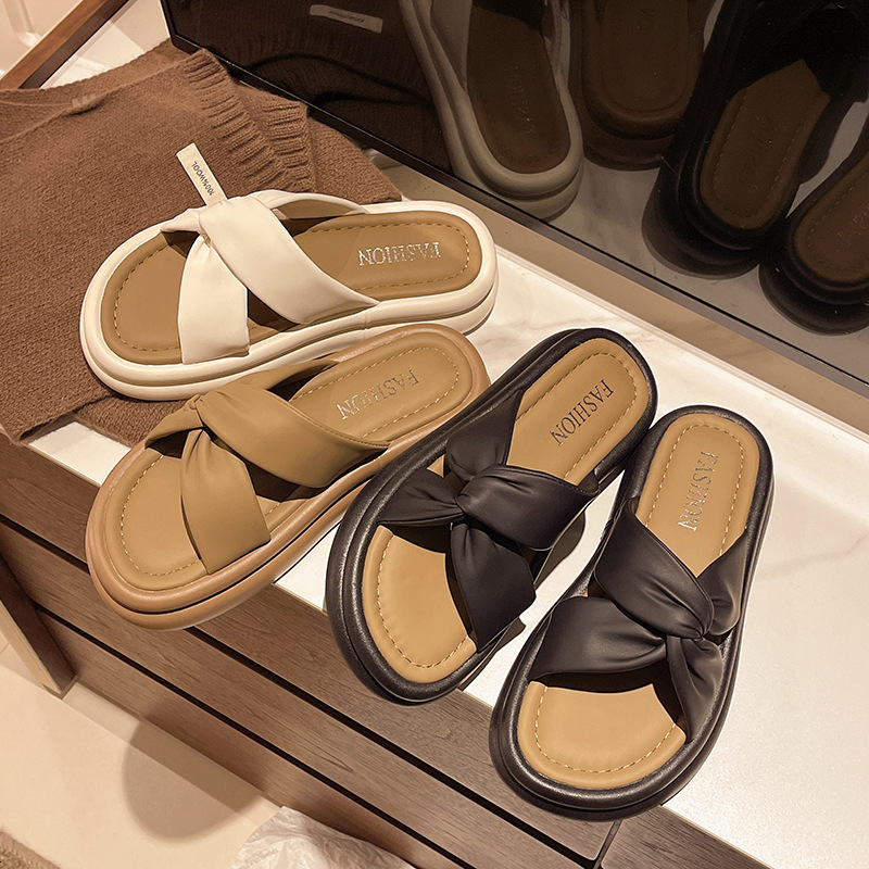 Ddmyoutdoor Trendy Platform Thick Sole For Women Summer Fashion Cross Outdoor Sandals New Beach Slippers Outdoor Shoes