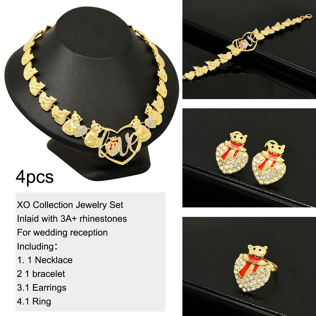 Yuminglai Heart Jewelry Hugs and Kisses Jewelry XOXO Jewelry African Fashion Jewelry for Women FHK10242 241106