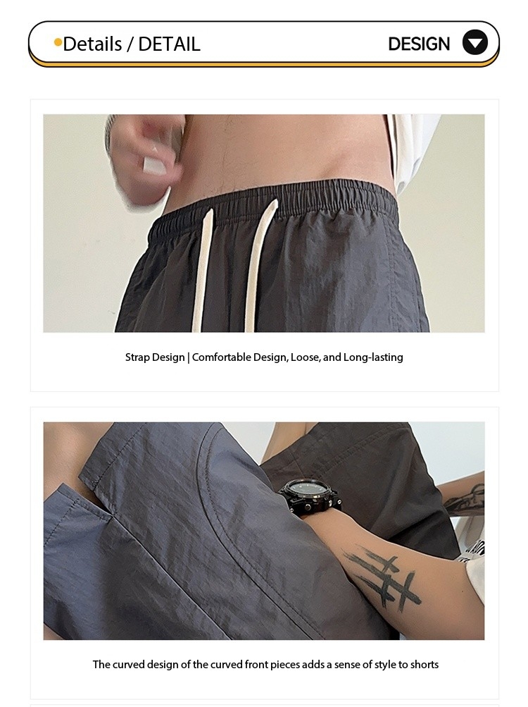 Desiger Men's Summer American-Style Athletic Quick-Dry Loose-Fit 5-Inch Basketball Pants, Outdoor Casual Trendy Designer Workwear Pants