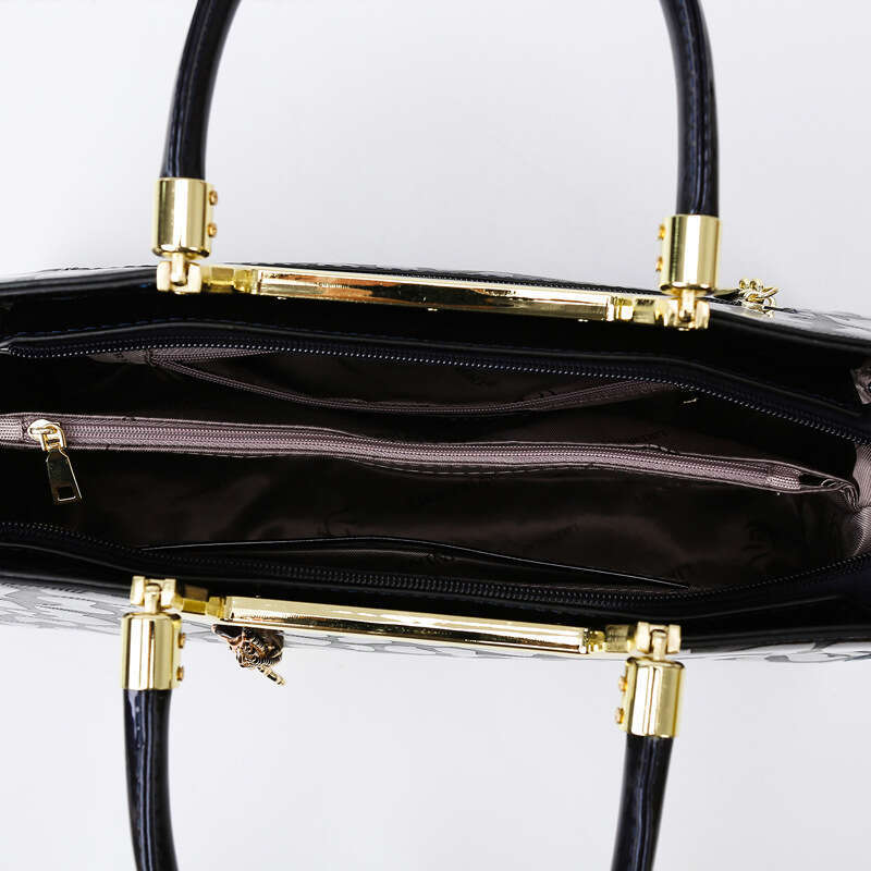 Hot Selling Women's New Style Ladies High-End Patent Leather Stone Pattern Boston Shoulder Crossbody Bag Large Capacity