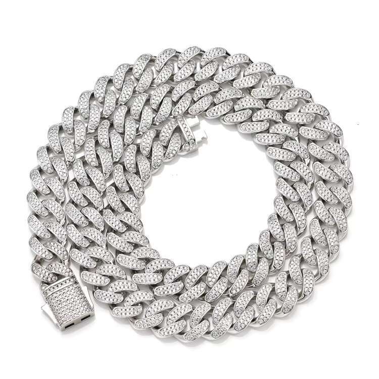 Cities Custom Hip Hop Jewelry Vvs1 Moissanite Iced Out Cuban Link Chain 925 Silver 12mm Diamond Moissanite Cuban Chain