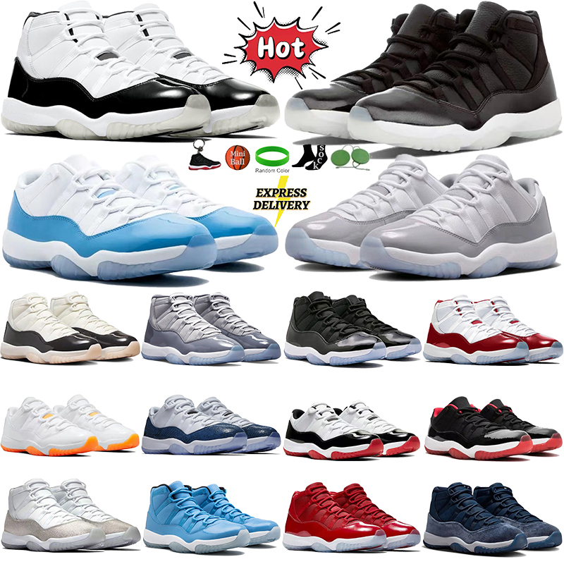 Designer Cool Grey 11 11s Basketball Shoes Men Women Mid Cut Sneakers Cherry Low Cement Green Snakeskin Bred Rose Gold Space Jam Mens Womens Outdoor sports Trainers