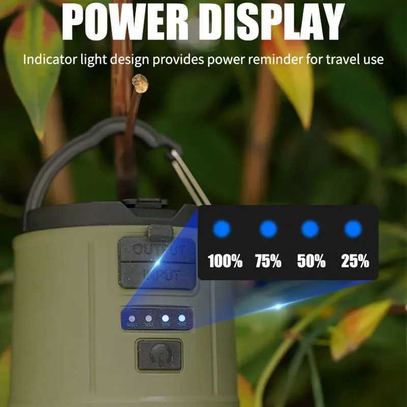 High Power Camping Lantern Tents Lamp USB Rechargeable Portable Camping Lights Outdoor Hiking Night Hanging Lamp W250613