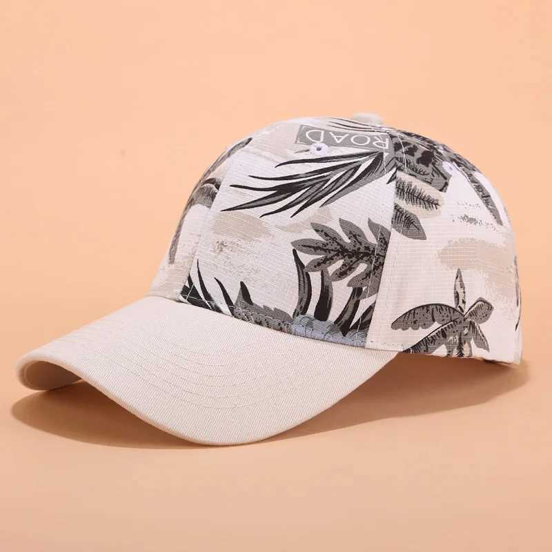 Mens Womens Leaves Printed Baseball Caps Cotton Adjustable Fashion Sun Protection Visor Hats New Arrival Unisex W250614