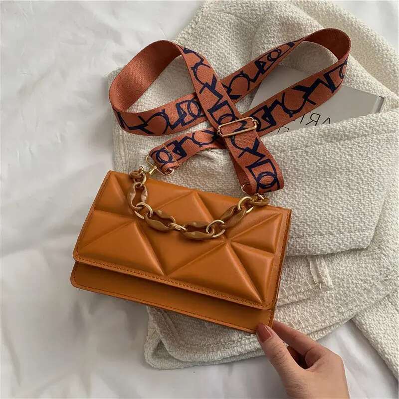 Designer Free Shipping Bag New Casual Womens Single Shoulder Small Square Simple Broadband Crossbody Free shipping