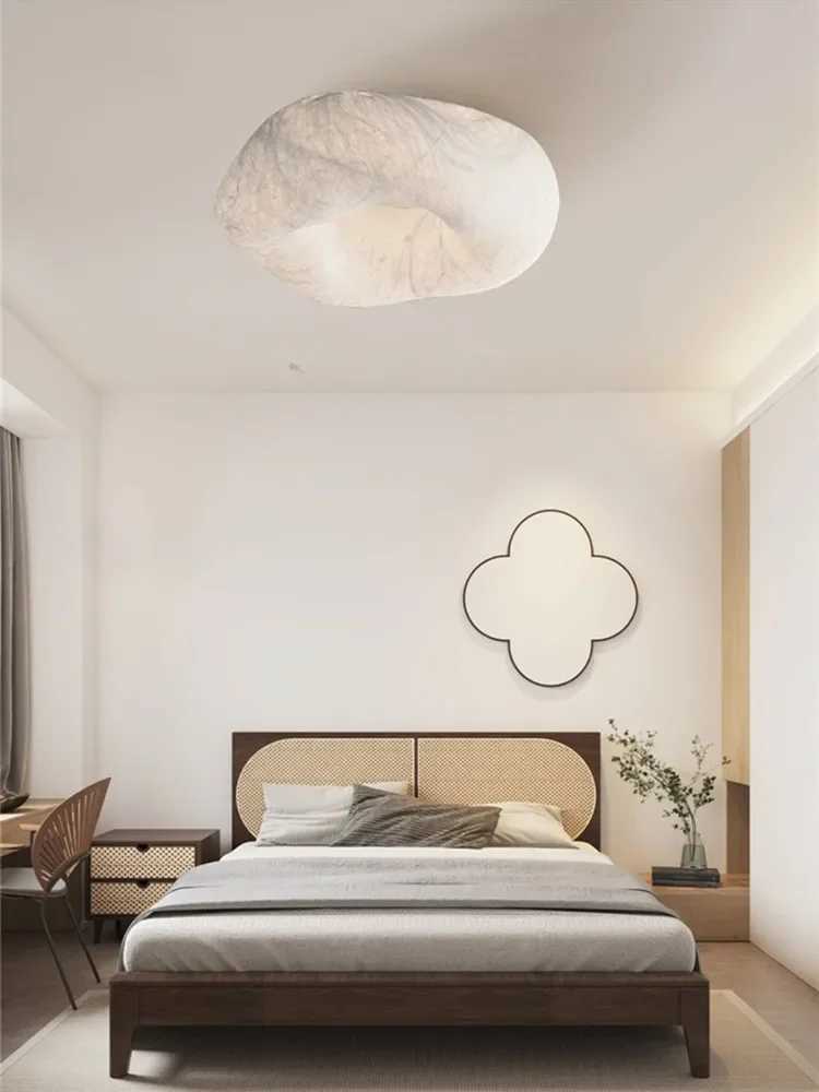 Wabi Sabi Cloud Handmade Imitation Silk Ceiling Light Living Room Entrance Hallway Light Japanese Design Bedroom and Study Light XJ2500613