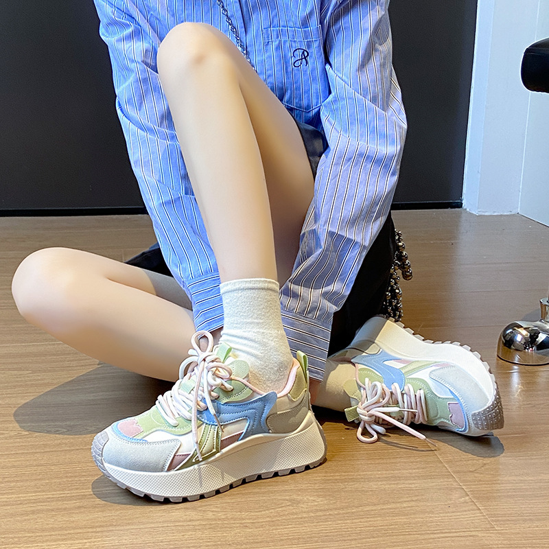 Ddmysports Ins Korean Style New Dad For Women Spring Student Sports Running Casual Shoes Thick Sole Height Increasing BN Outdoor Shoes