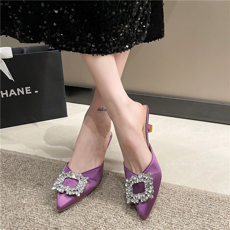 Ddmyoutdoor Pointed Toe Women S Mules For Outdoor Wear Early Spring New Niche Style Thin Heel Sandals Trendy Outdoor Shoes