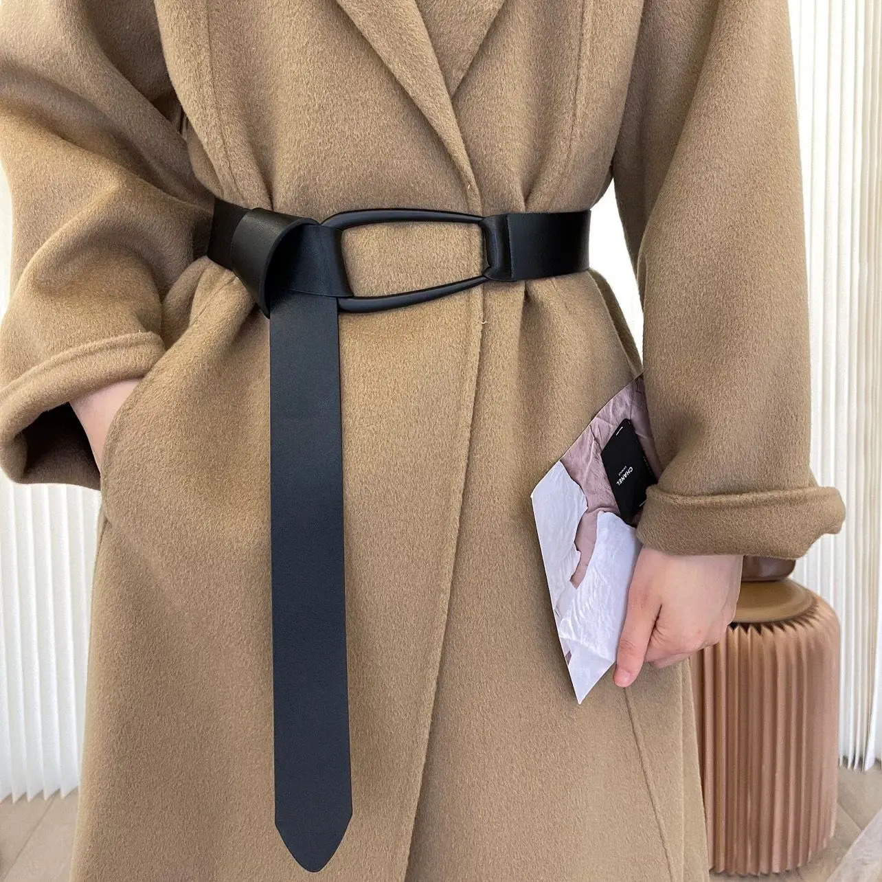 Fashion Womens Wide Belt Genuine Leather Knotted Belts Decoration Dress Solid Color Waistband Overcoat Skirt Waist Belt 250610