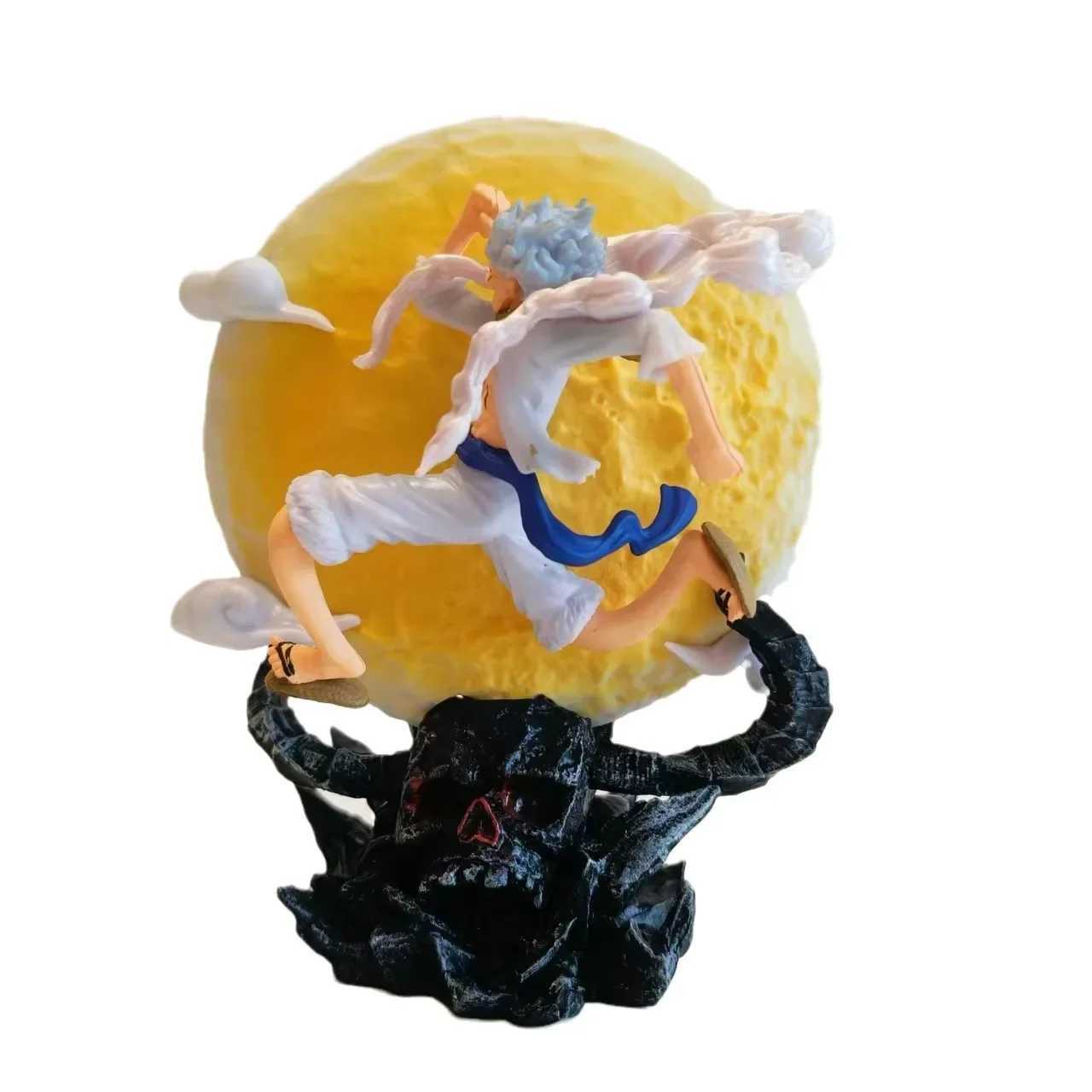 14cm One Piece Anime Figure Moon Fairy Nika Monkey D Luffy Gear 5 With Moon Light Action Figure Statue Model Toys CollectionXJ250614