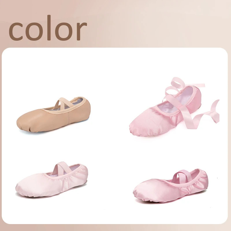Girls Women Ballet Slippers Ballet Dance Shoes Adult Gymnastics Training Shoes Satin Microfiber Soft Sole Ballet Shoes 250613
