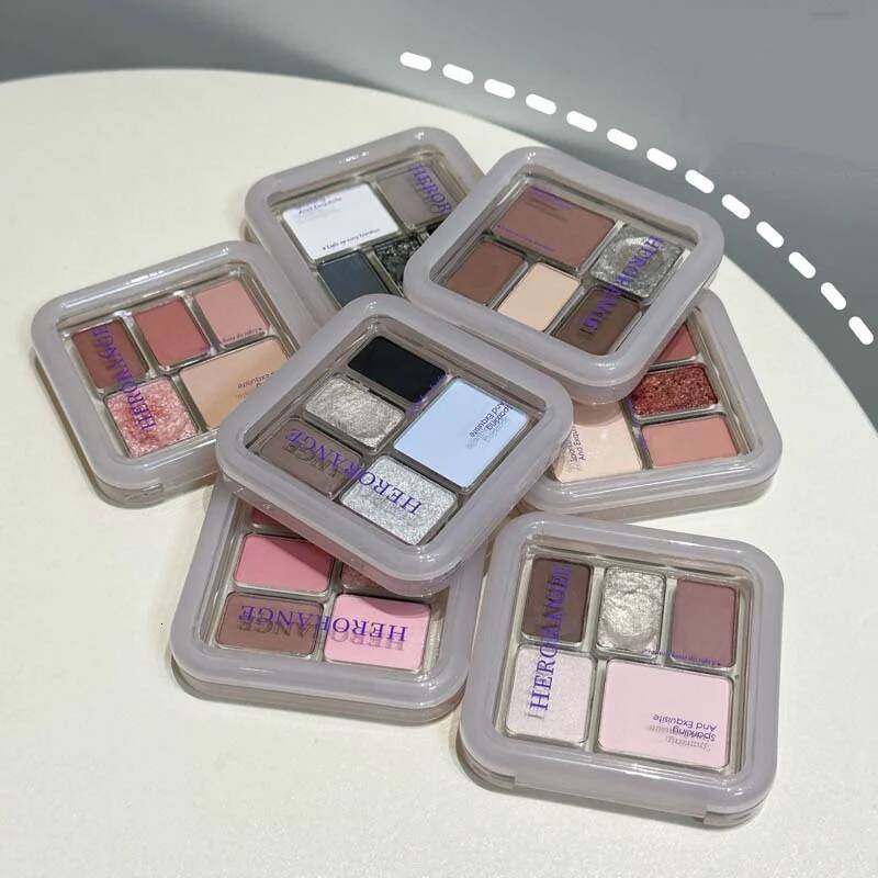 5-color Pearl Highlight Eyeshadow Brighten Palette Glitter Long Lasting Shiny Black Blue Nude Makeup Eyes Cosmetics