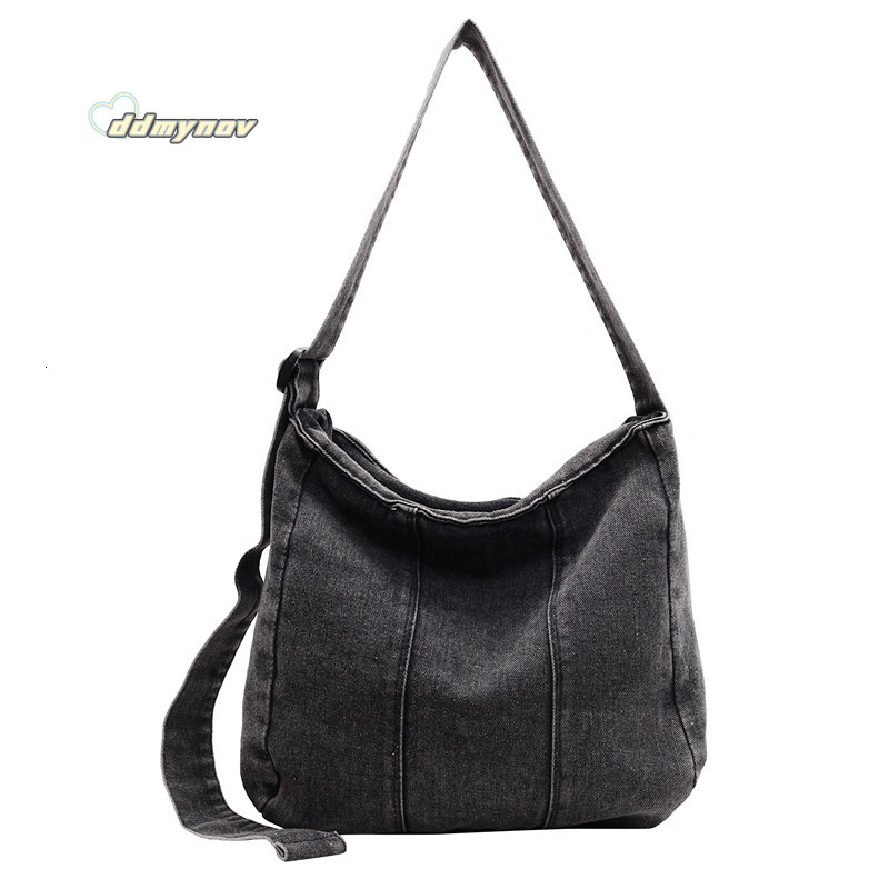 Fashion Handbag Niche Versatile New Single Shoulder Casual Denim Wear-resistant Large Capacity Lazy Crossbody Bag ddmynov