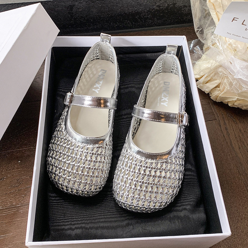 Ddmyoutdoor French Mary Jane For Women Summer New Fairy Style Versatile Breathable Hollow Strap Single Shoes Outdoor Shoes