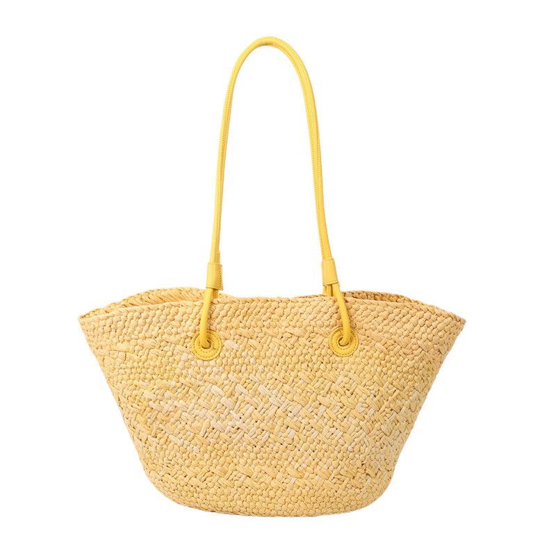 Hot Free Shipping Lafte Grass Hand Woven Straw Woven Tote Bags for Women Shoulder Raffia Bag Rattan Large Shopping Basket Beach Bag Luxury Crochet Han