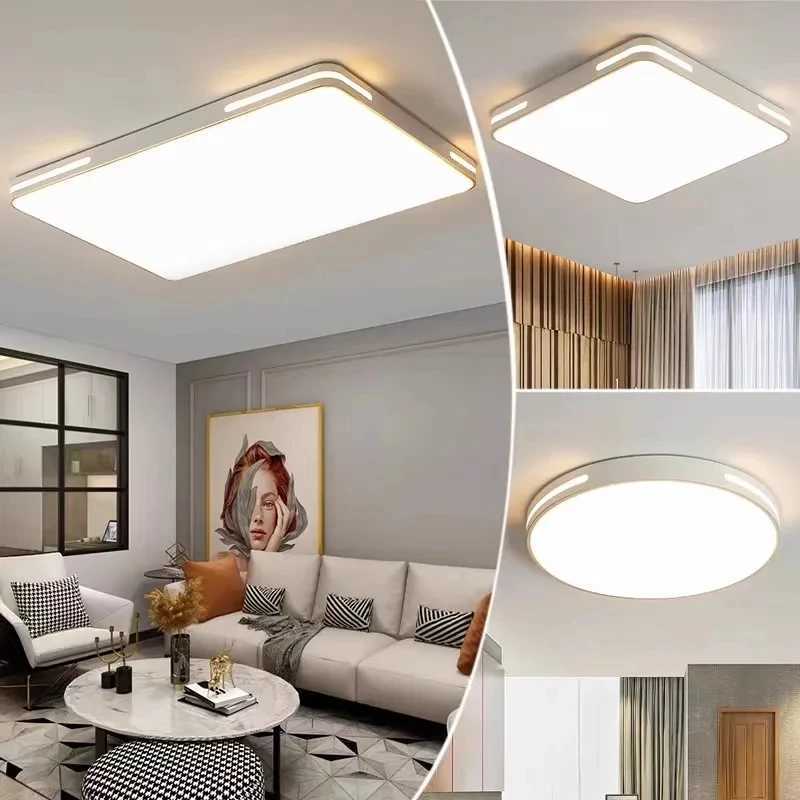 Modern LED Ceiling Lamp Living Room Bedroom Square Round Ceiling Light with Remote Control Dimmable 90-260V Indoor Home Lighting XJ2500613