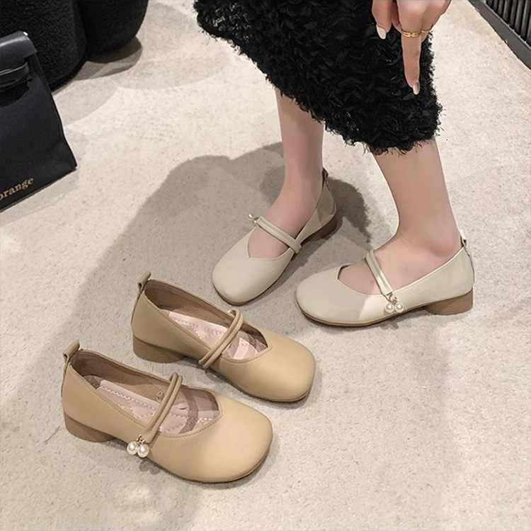 Ddmysports Flat Single For New Summer Granny To Match Skirts Soft Sole Pearl Pregnant Women Mary Jane Shoes Outdoor Shoes