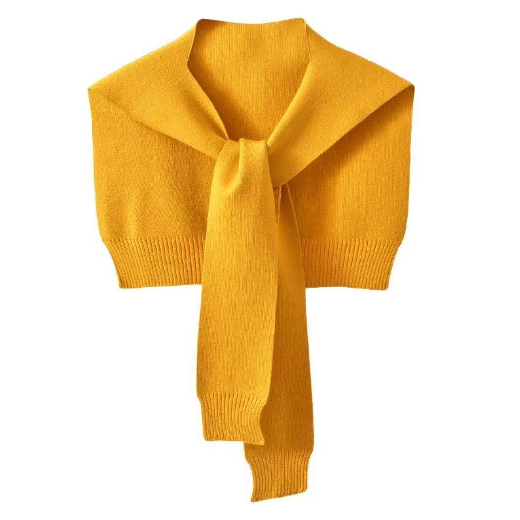 K1023 New style net red pure color knitted shawl autumn and winter knotted outer wear fashionable spring and summer air-conditioned room warm shoulder