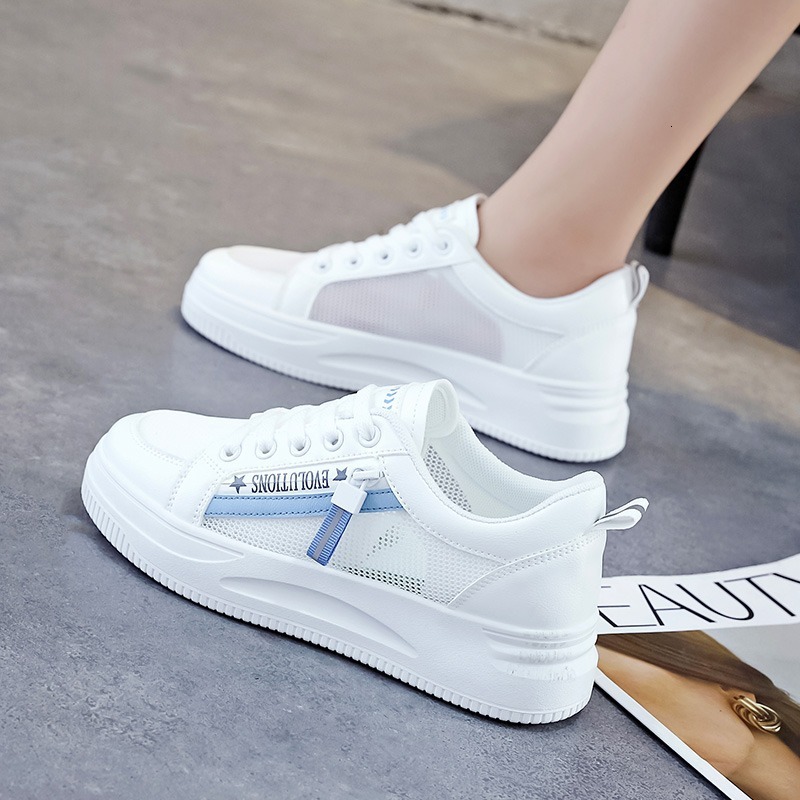 Ddmysports Summer New Breathable Women S Mesh White Sneakers Versatile Sports Thick Soled Casual Shoes Outdoor Shoes