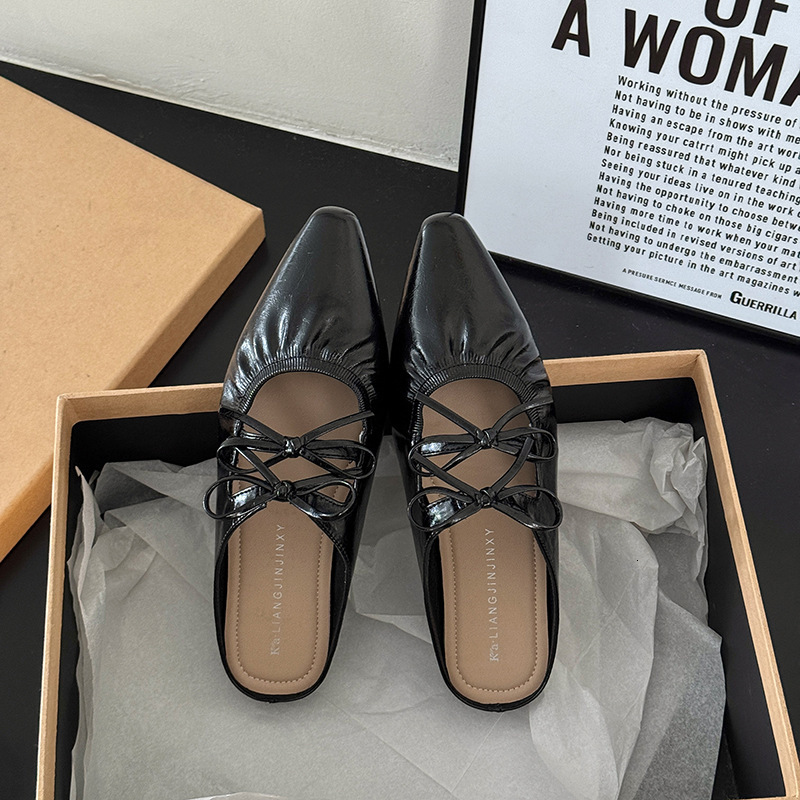 Ddmyoutdoor Hidden Wedge Silver Bowknot Closed Toe Mules For Women Fashionable Outdoor New Summer Mary Jane Sandals Outdoor Shoes