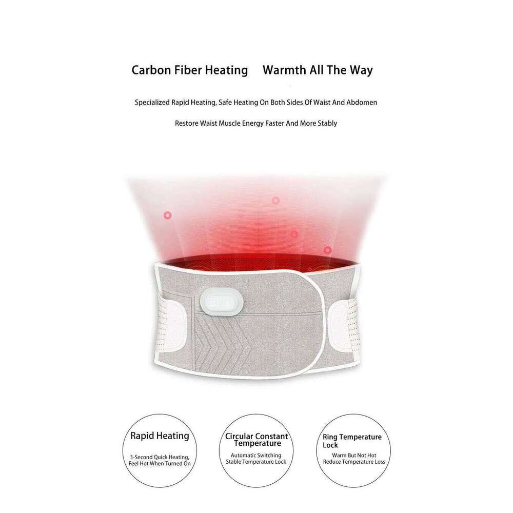 Pad Electric Belt Hot Compress Lumbar Brace Therapy Waistband Heat Waist With Vibration Massage