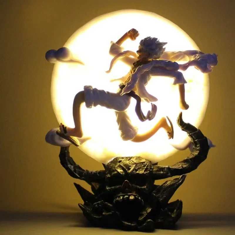 14cm One Piece Anime Figure Moon Fairy Nika Monkey D Luffy Gear 5 With Moon Light Action Figure Statue Model Toys CollectionXJ250614