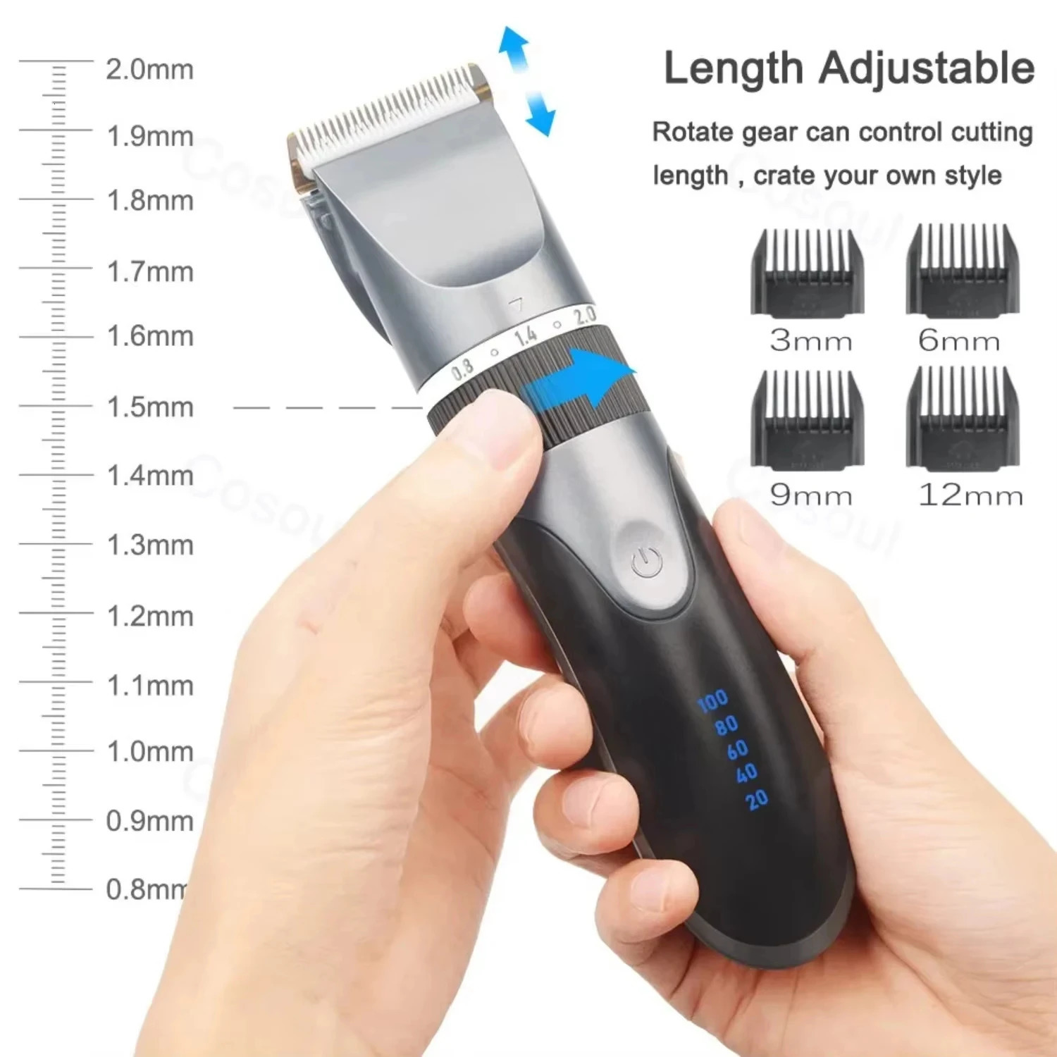 Hair Clipper Electric Barber Hair Trimmers For Men Adults Kids Cordless Rechargeable Hair Cutter Machine Professional 250612