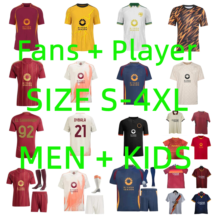 2025 2026 PELLEGRINI Dovbyk Roma SOCCER JERSEYS 19 20 21 23 24 25 26 LUKAKU EISHAARAWY DYBALA Soule Pellegrini CRISTANTE Mancini Footb Shirt maillots de foot Men kids
