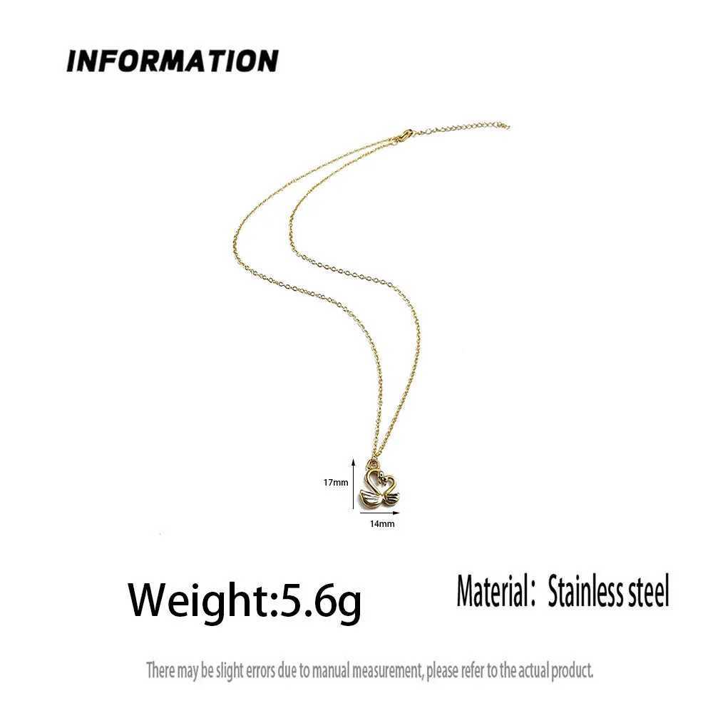 New SWAn badge fashion stainlESS steel pendant enamel necklace exquisite Valentines Day gift Z250614