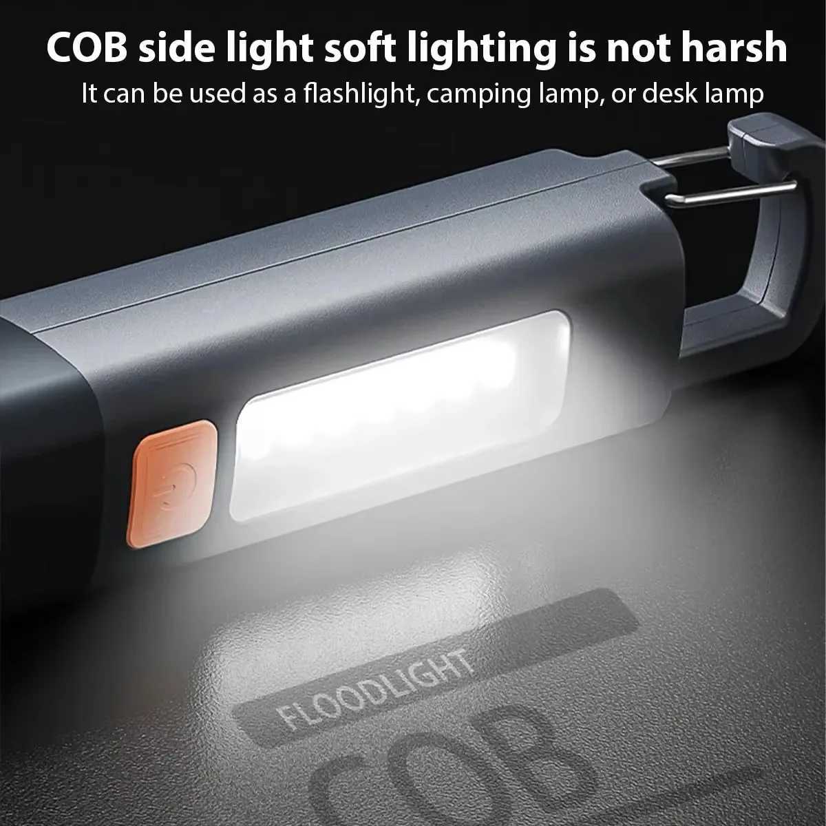 Super Bright COB Side Lights LED XPE Mini Portable Torch Zoomable Waterproof Outdoor Fishing Hunting Camping Flashlight W250613