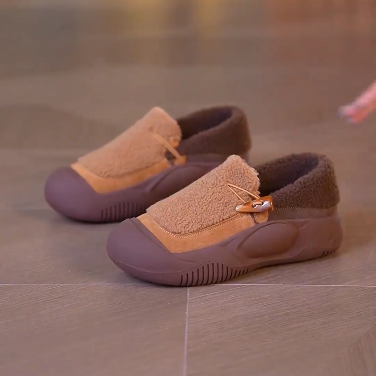 Ddmysports Women S Winter New Plush Warm Fur Soft Thick Sole Loafers Thickened Slip On Shoes For Outdoor Shoes