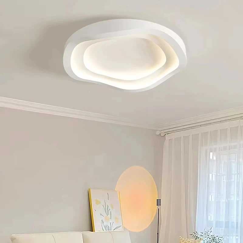 Modern LED Ceiling Light Bedroom Study Ceiling Lamp Minimalist Creativity Round White Art Design Home Decor Lighting Fixture XJ2500613