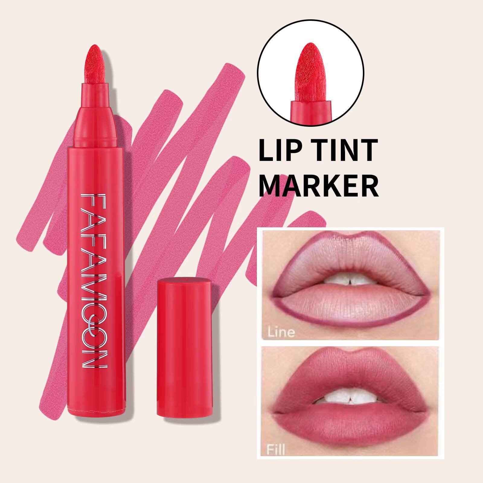 4 Colors Lip Tint Cosmetic Professional Wood Lipliner Waterproof Lady Charming LipLiner Soft Pencil Contour Makeup Lipstick Tool happy