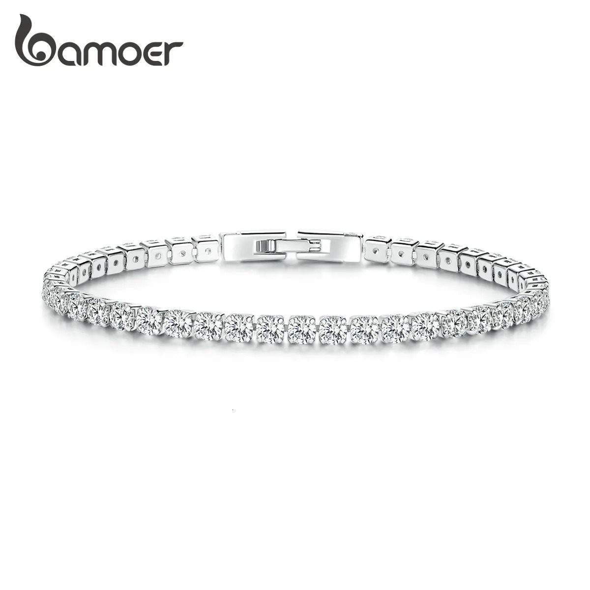 Plated Silver Color Full Zircon Chain Bracelet For Women Fashion Cubic CZ Wedding Party Jewelry Accessories 250610