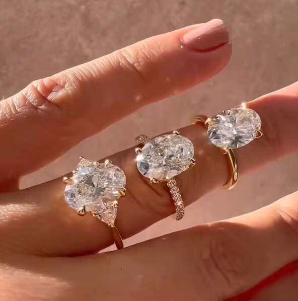 Classic Women Jewelry 925 Sterling Silver VVS Moissanite Engagement Ring Solid 10K 14K Gold Plated Radiant Cut Lab Grown Rings