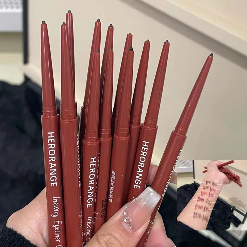 Matte Brighten Lying silkworm Eyeliner Gel Pen Waterproof Quick Drying Pink Brown Ultra fine Eye Shadow Pen Not-Smudge Makeup 250614