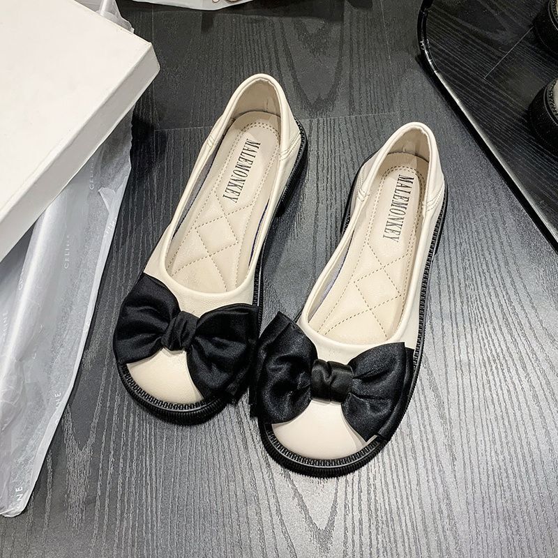 Ddmysports Korean Style Mary Jane For Women New Summer Round Toe Soft Sole Loafers Versatile Flat Shallow Mouth Grandma Shoes Outdoor Shoes