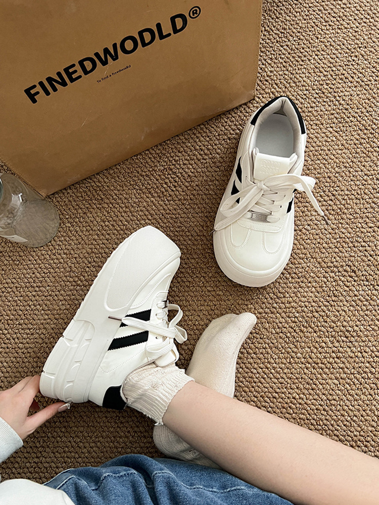 Ddmysports Women S Soft Comfortable New Spring Super Popular Thick Sole Platform Shoes Height Increasing Casual White Sneakers For Outdoor Shoes