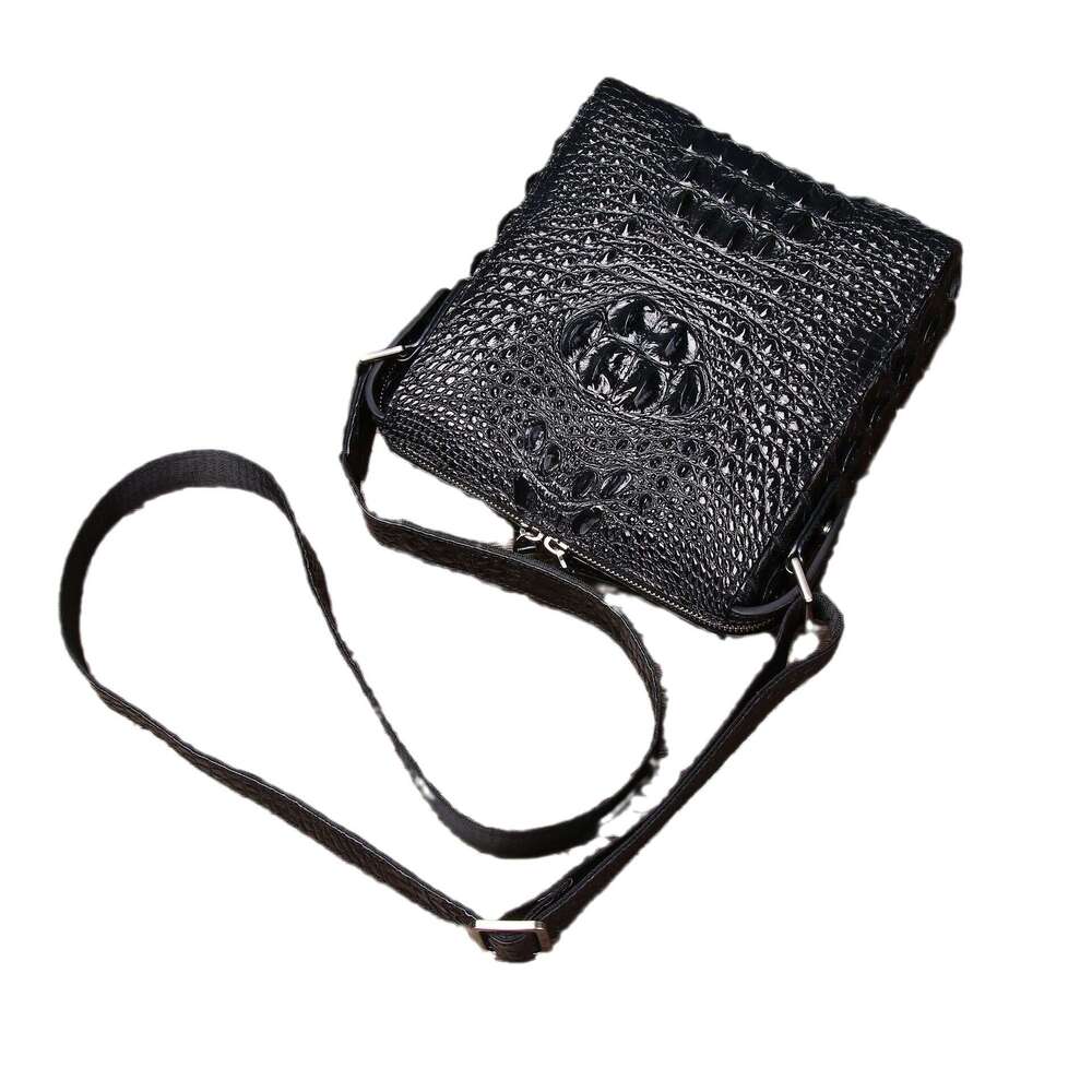 Crocodile Bone Pattern New Single Crossbody Fashion Casual Men's Trendy Outdoor Small Shoulder Bag Business Backpack