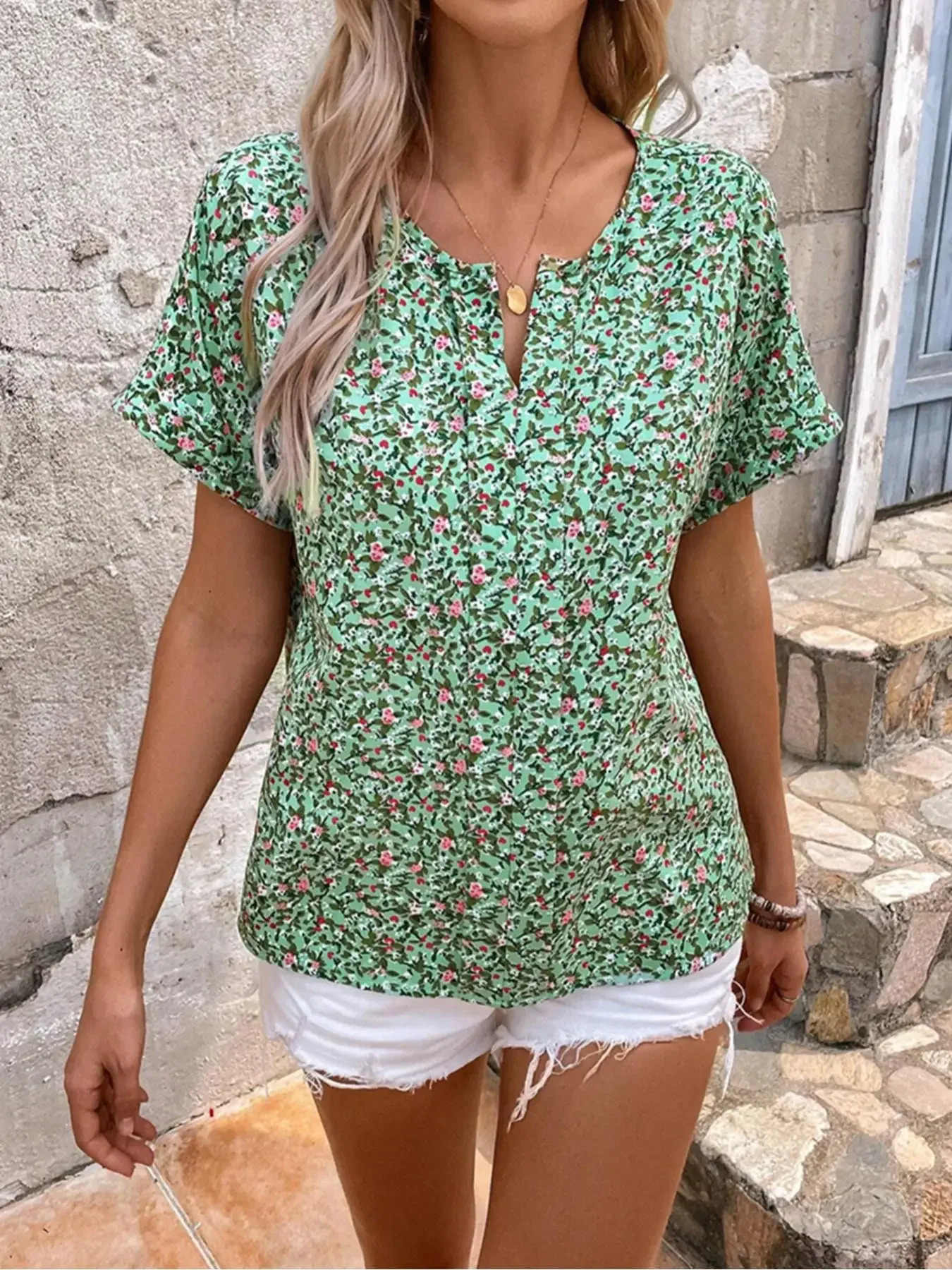 Women Fashion Floral Print Plus Size 1XL5XL Vneck Blouse Shirt Ladies Casual Elegant Long Sleeve Shirt 250614