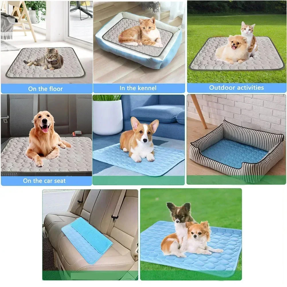 Pet Ice Silk Mat Dog Mat Summer Cool Mat Cooling Breathable Cat Cool Mat Cooling Supplies Small Large Dog Pet Mat 250614