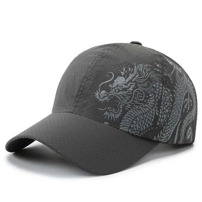 Spring and summer quick drying sports baseball cap with dragon pattern mens and womens duckbill cap fashionable and W250614