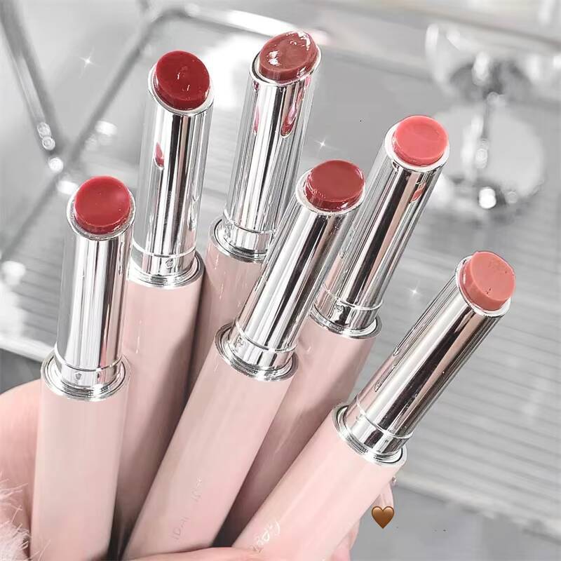 6 Colors Jelly Lipstick Moisturizing Mirror Water Light Solid Gloss Glass Tea Red Orange Lip Glaze Tint Makeup Cosmetics New happy