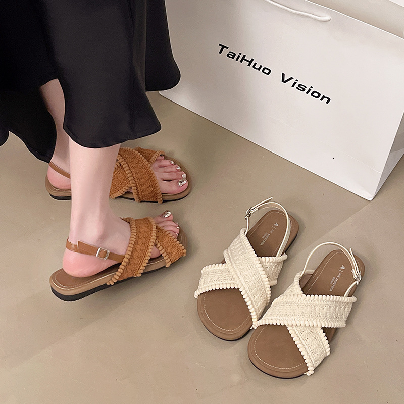 Ddmyoutdoor Spring And Autumn New Fashion French Style Women S Summer Flat Ladies Shoes Beach Sandals Outdoor Shoes