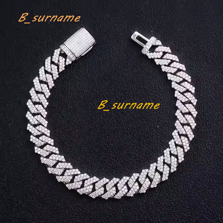 4.5 MM Moissanite Round Cut Diamond Hip Hop Bracelet for Men Iced Out Style High Shine Jewelry for Everyday or Special Occasions