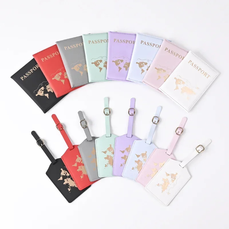 Women Men Travel Passport Holder Case Set Protective Cover Bags Luggage Tags Accessories 250614