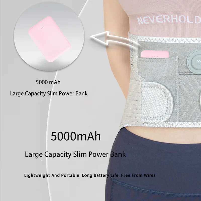 Pad Electric Belt Hot Compress Lumbar Brace Therapy Waistband Heat Waist With Vibration Massage