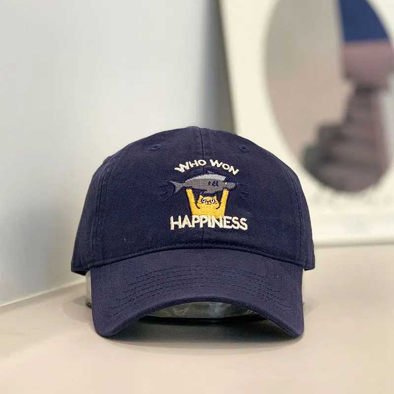 Baseball Cap Women Men Cat Fish Embroidery Snapback Hats For Women Dad Hat Female Couple Sunshade Outdoor Street Soft Top New W250614