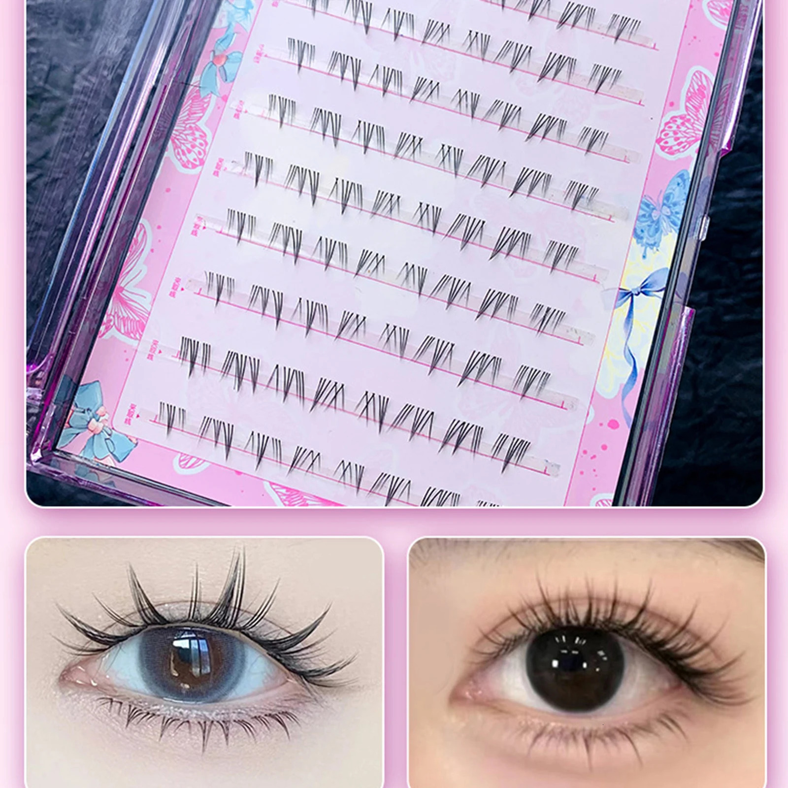 10 Rows 5-6mm Air Lower Eyelashes Fairy Fake LashesSegmented Natural Under Lashes Manga Bottom Lashes Makeup Eyelash Makeup Tool 250614